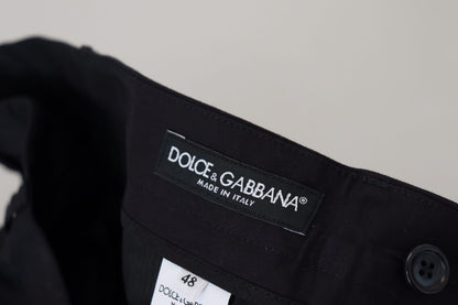 Blue Stretch Cotton Slim Trousers Chinos Pants