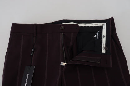 Brown Striped Men Trousers Cotton Pants