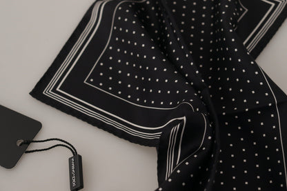 Black Polka Dots DG Logo Square Handkerchief