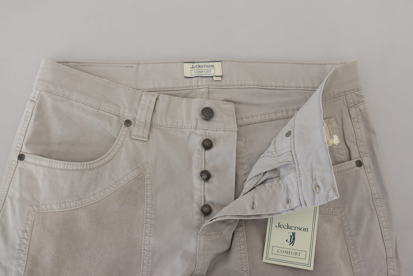 Gray Cotton Tapered Men Casual Pants