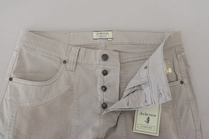 Gray Cotton Tapered Men Casual Pants
