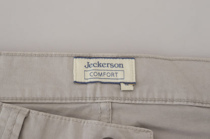 Gray Cotton Tapered Men Casual Pants
