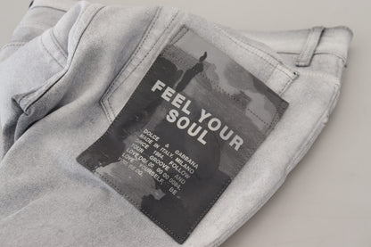 Gray Washed Skinny Men Denim Jeans