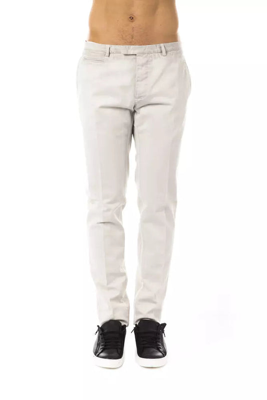 Gray Cotton Men Pant Uominitaliani