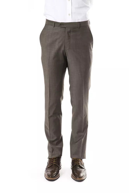 Gray Wool Mens Suit Pant Uominitaliani