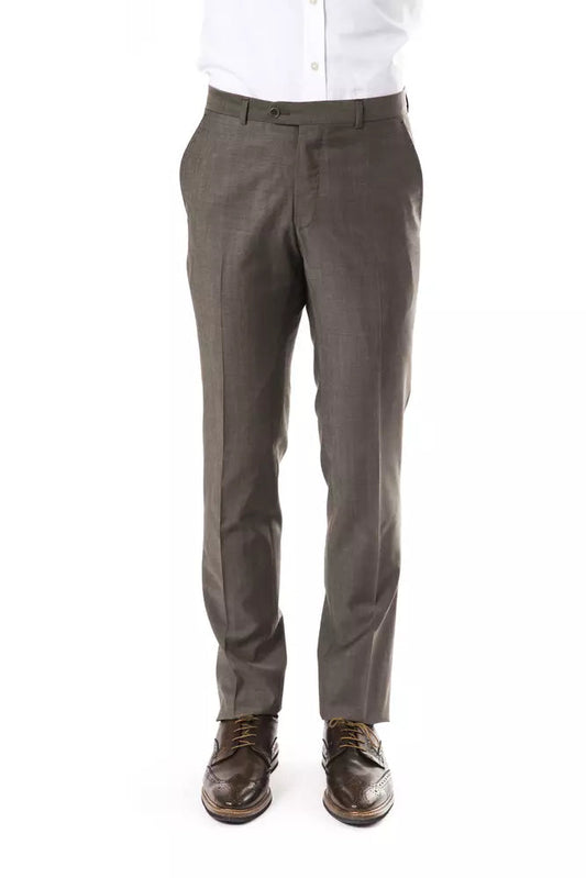 Gray Wool Mens Suit Pant Uominitaliani