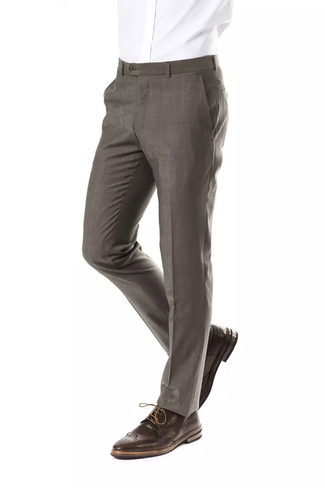 Gray Wool Mens Suit Pant Uominitaliani
