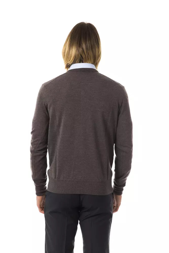 Gray Merino Wool Men Sweater Uominitaliani