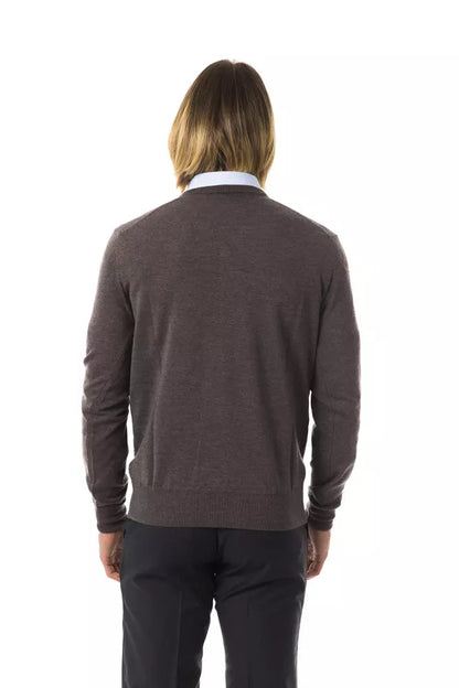 Gray Merino Wool Men Sweater Uominitaliani