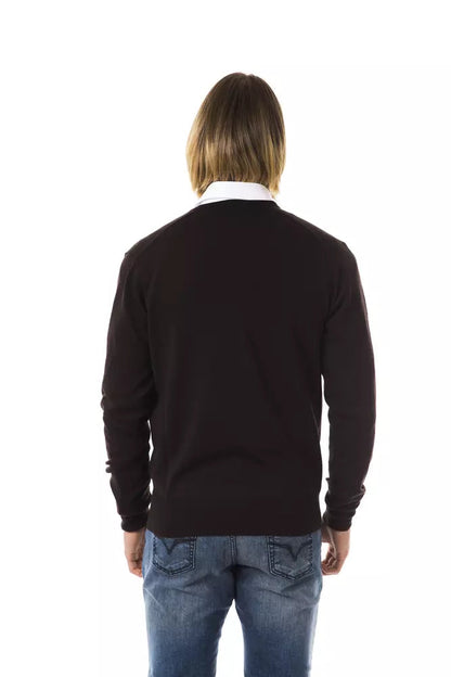 Brown Merino Wool Men Sweater Uominitaliani