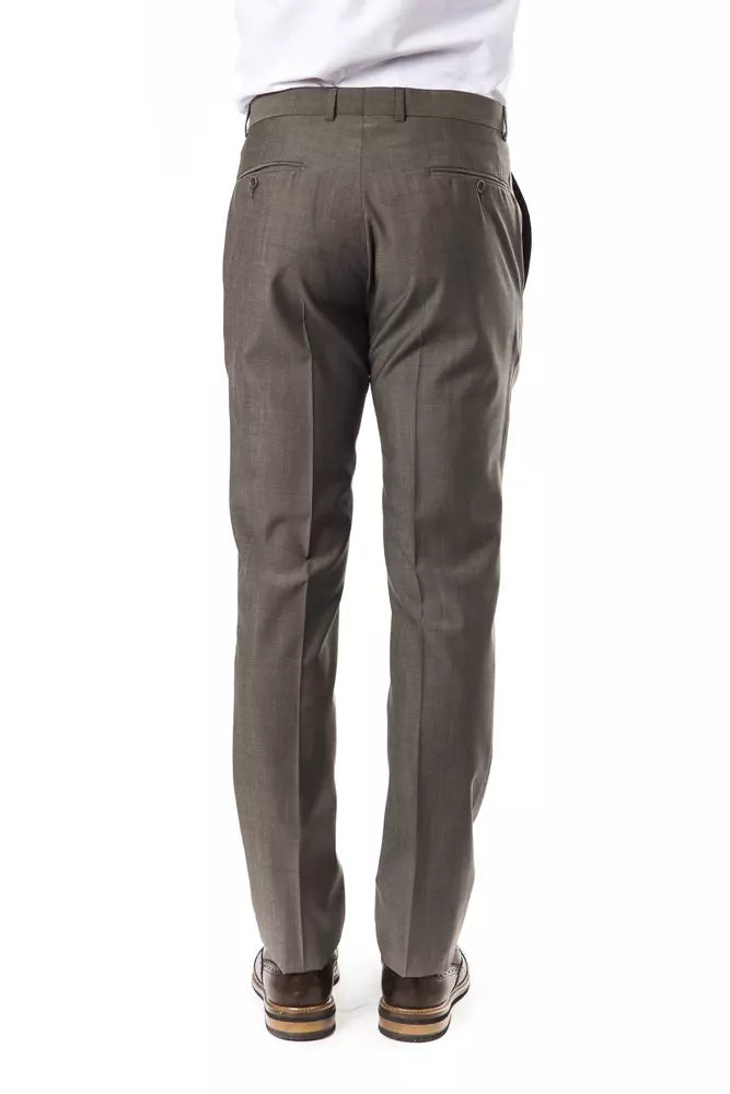 Gray Wool Mens Suit Pant Uominitaliani