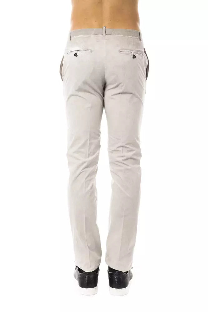 Gray Cotton Men Pant Uominitaliani