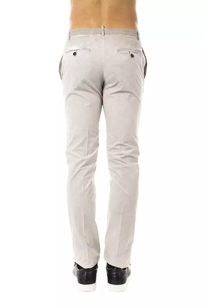 Gray Cotton Men Pant Uominitaliani