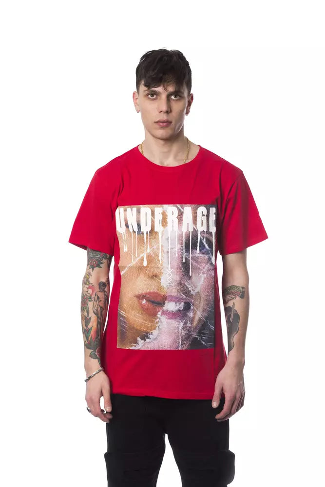 Red Cotton Men's T-Shirt Nicolo Tonetto