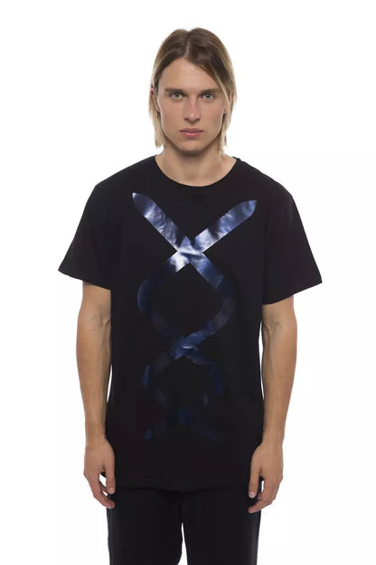 Black Cotton Men T-Shirt Nicolo Tonetto