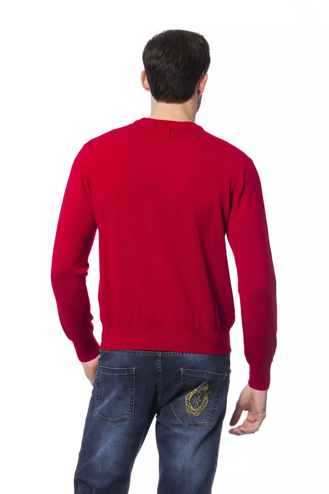 Red Merino Wool Men Sweater Billionaire Italian Couture