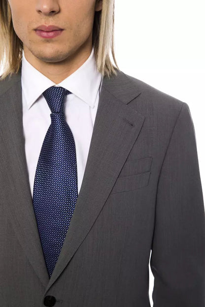 Gray Wool Men's Blazer Billionaire Italian Couture