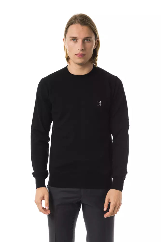 Black Merino Wool Men's Sweater Uominitaliani