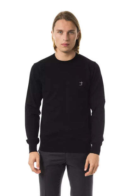 Black Merino Wool Men's Sweater Uominitaliani