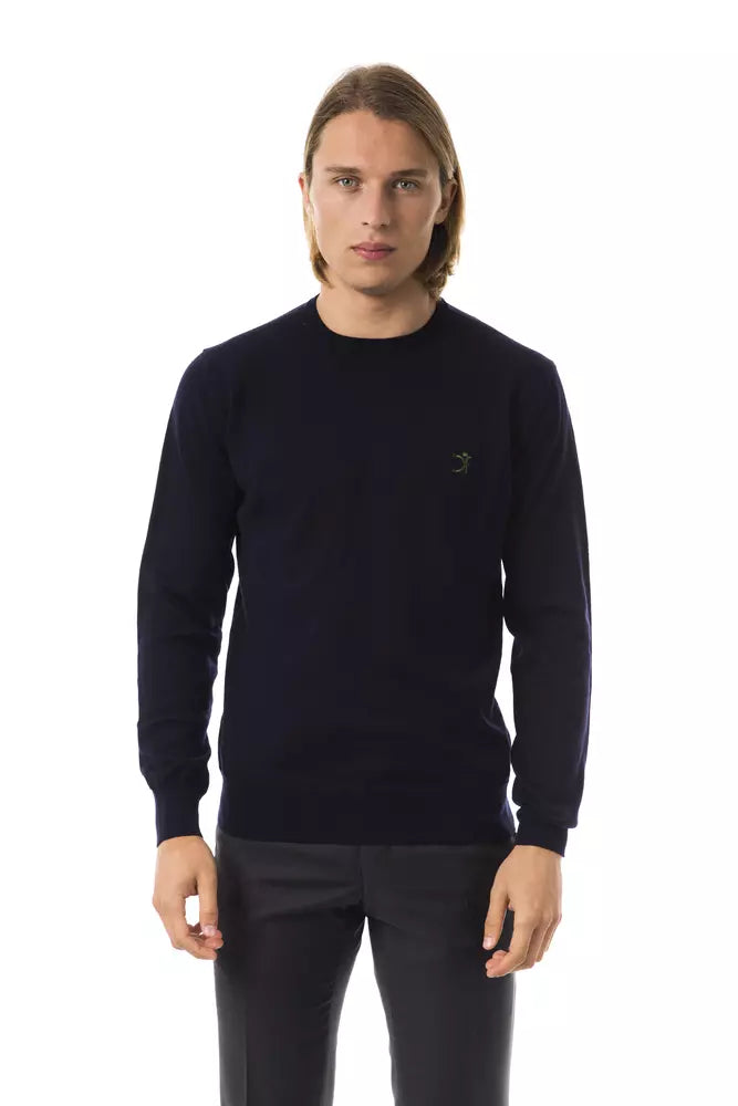 Blue Merino Wool Men Sweater Uominitaliani