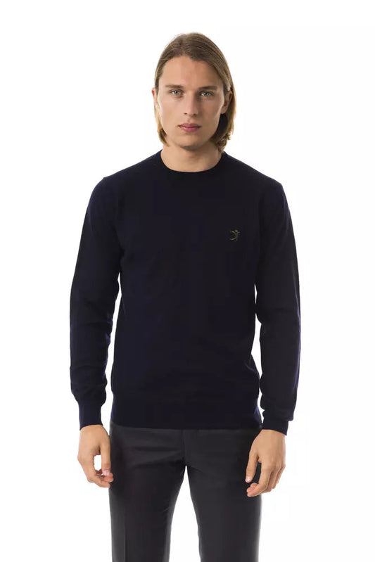 Blue Merino Wool Men Sweater Uominitaliani