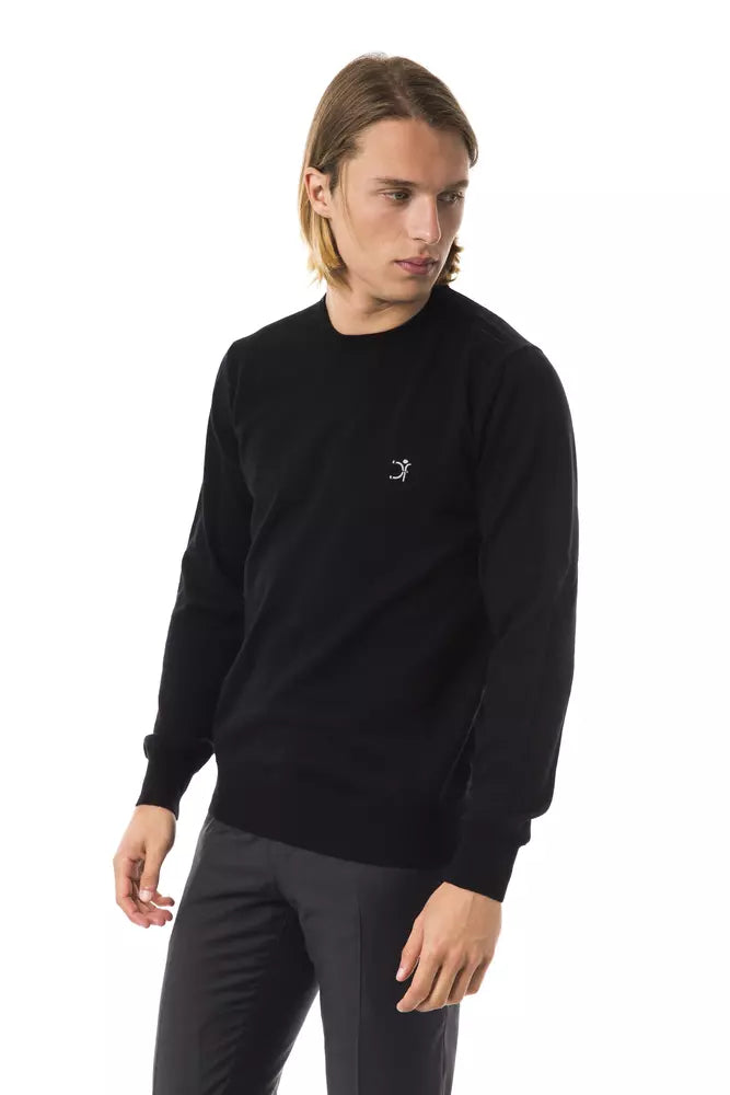 Black Merino Wool Men's Sweater Uominitaliani