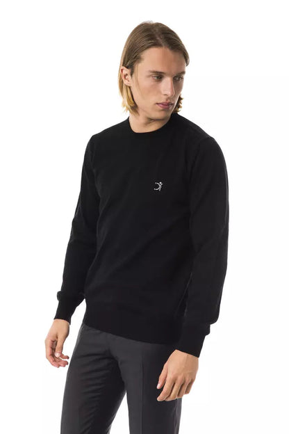 Black Merino Wool Men's Sweater Uominitaliani