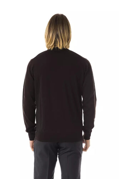 Brown Merino Wool Men Sweater Uominitaliani