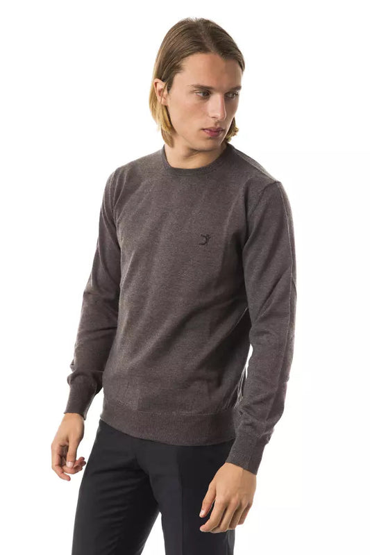 Gray Merino Wool Men Sweater Uominitaliani