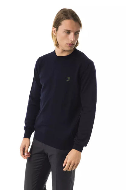 Blue Merino Wool Men Sweater Uominitaliani