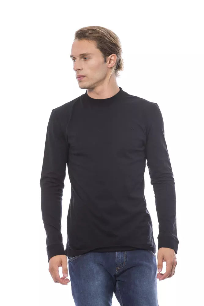 Black Cotton Men's Sweater Verri