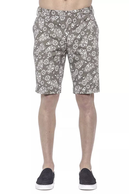 Green Cotton Men Bermuda Short