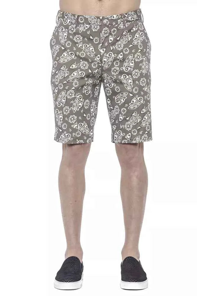 Green Cotton Men Bermuda Short