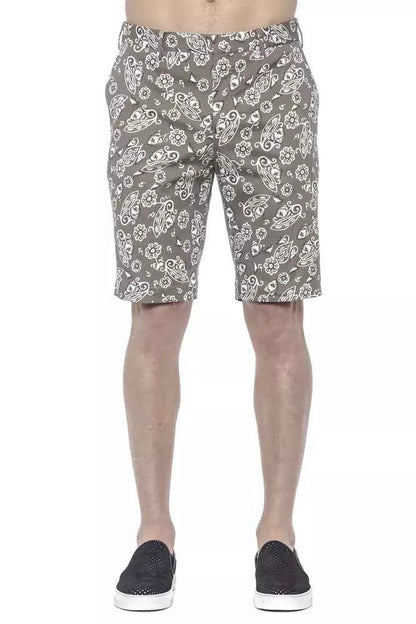 Green Cotton Men Bermuda Short