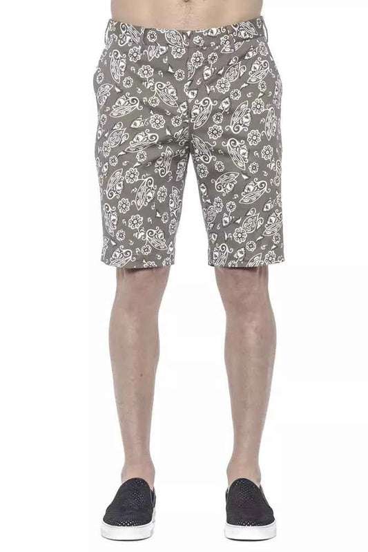 Green Cotton Men Bermuda Short