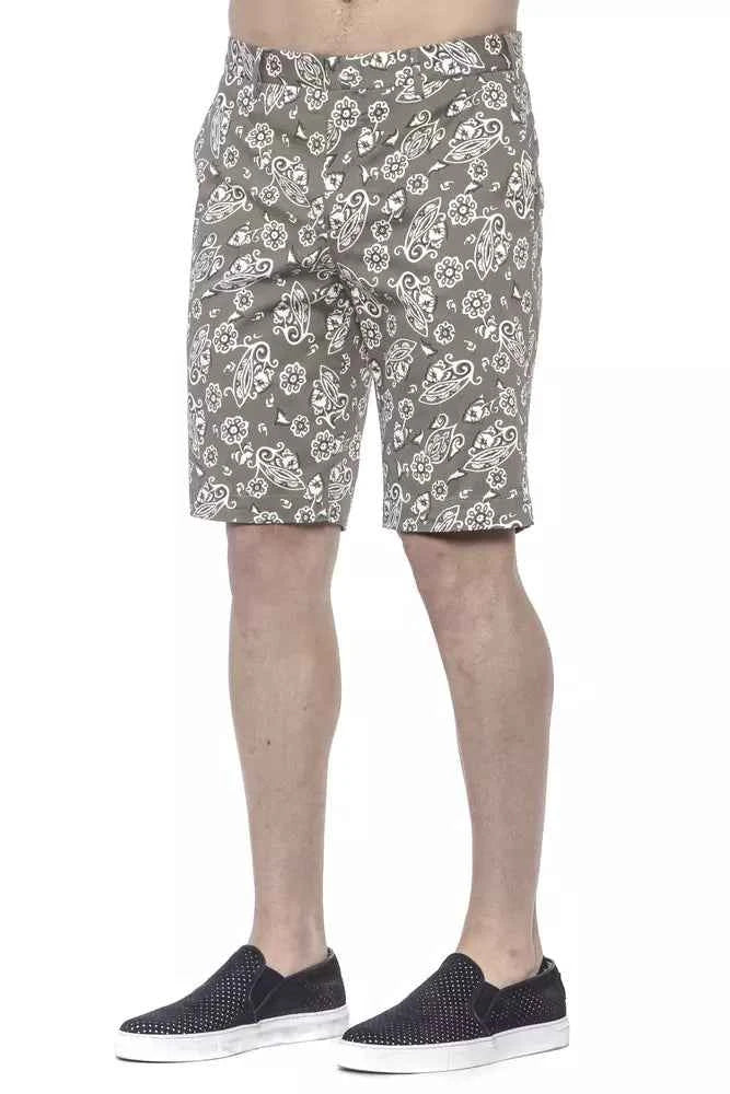 Green Cotton Men Bermuda Short