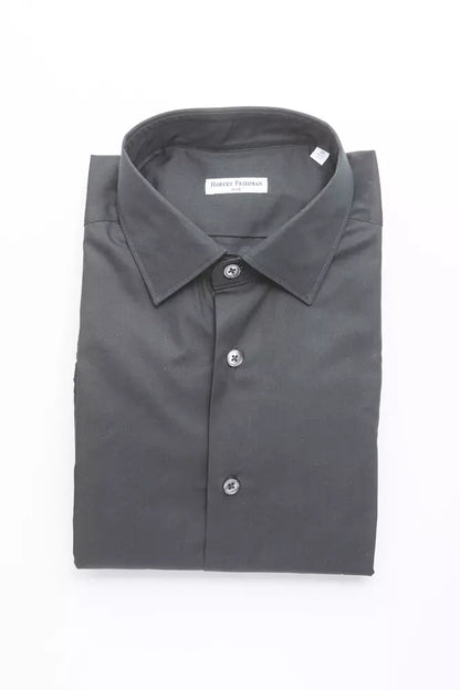 Black Cotton Men's Shirt Robert Friedman