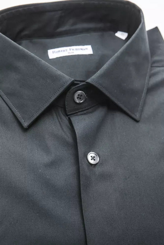 Black Cotton Men's Shirt Robert Friedman