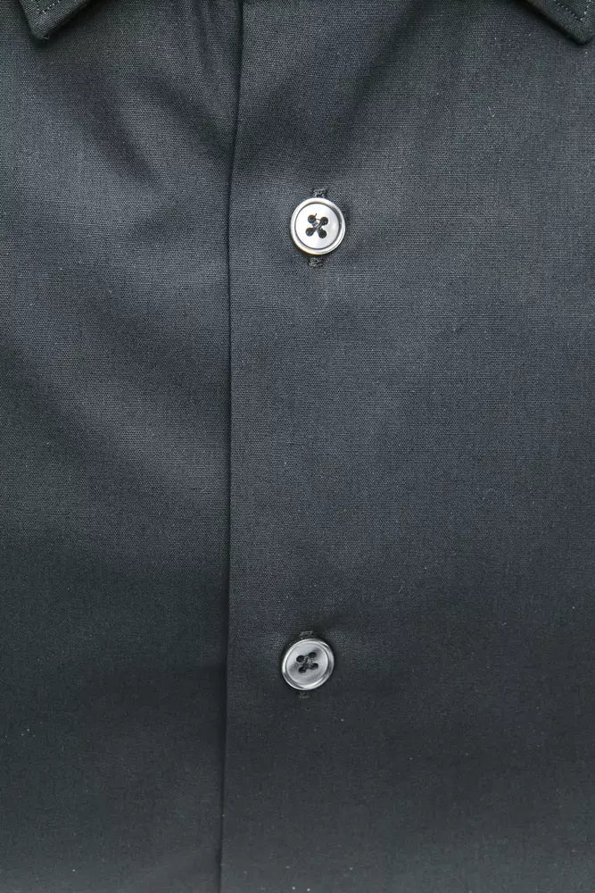 Black Cotton Men's Shirt Robert Friedman