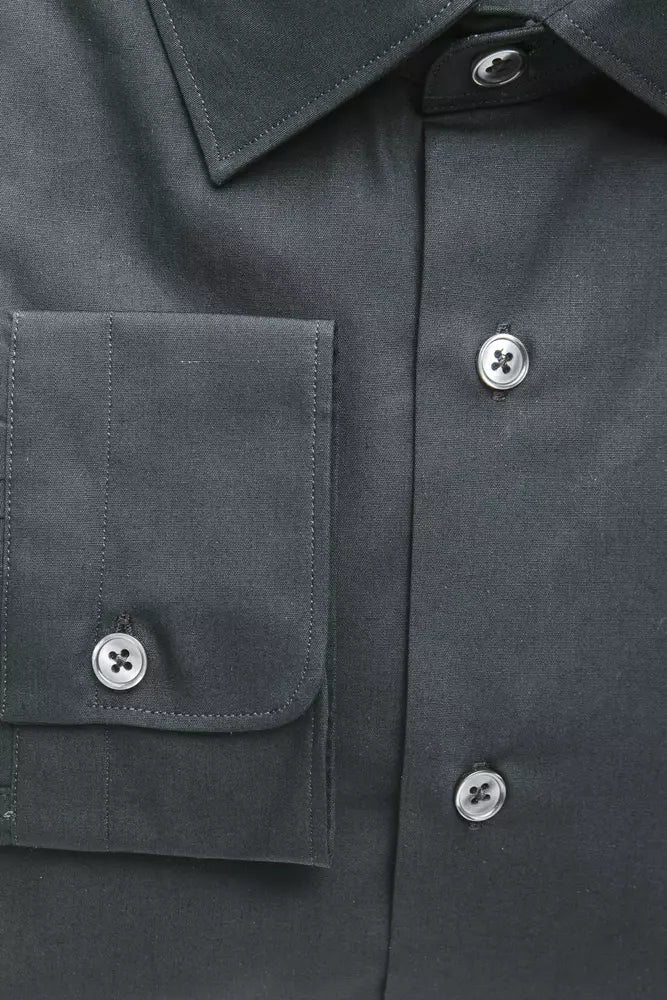 Black Cotton Men's Shirt Robert Friedman