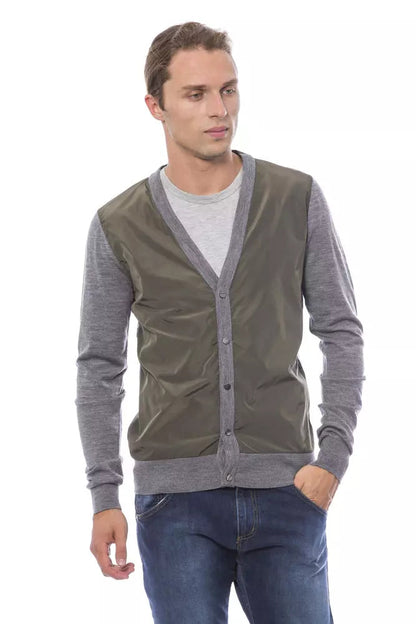 Gray Wool Men's Cardigan Verri