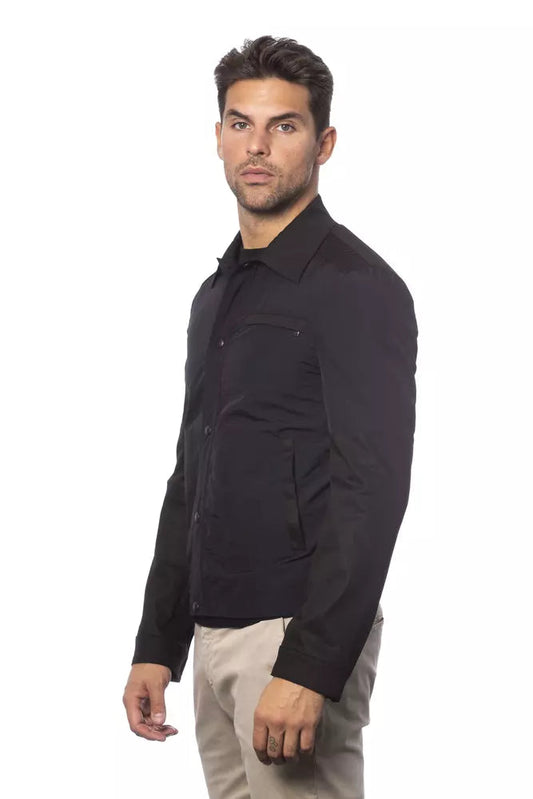 Black Cotton Men Bomber Jacket Verri