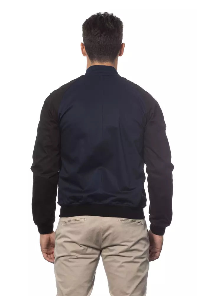 Blue Cotton Men's Bomber Jacket Verri