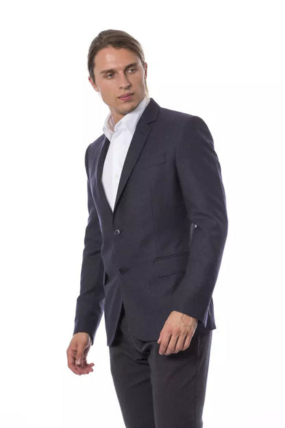 Blue Wool Men's Blazer Verri