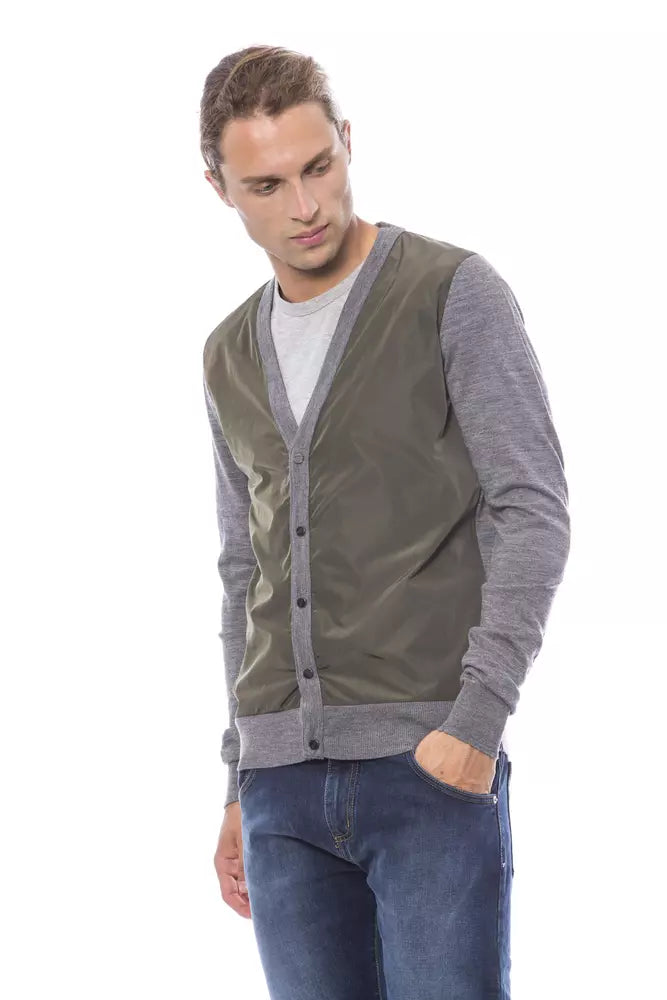Gray Wool Men's Cardigan Verri