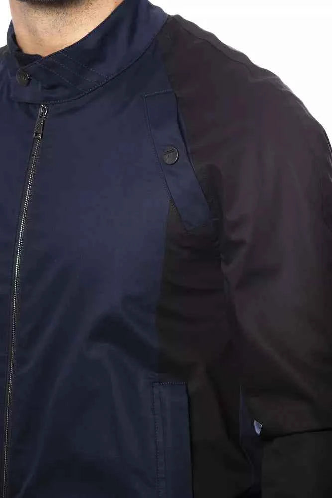 Blue Cotton Men's Bomber Jacket