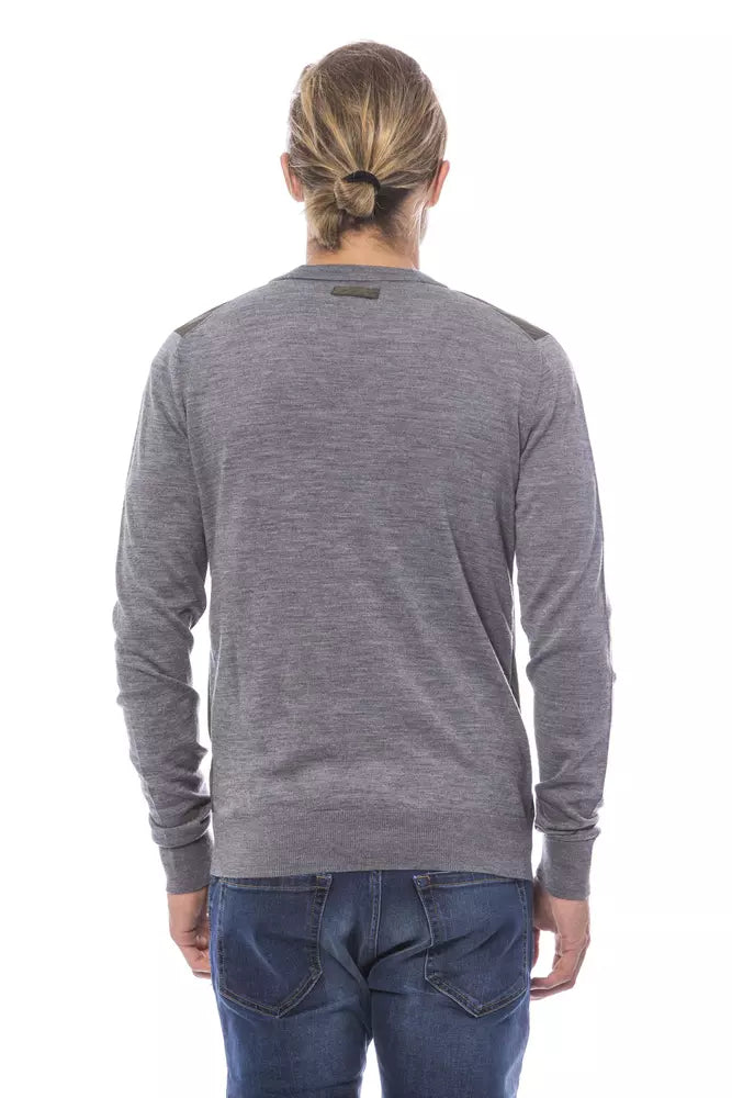 Gray Wool Men's Cardigan Verri