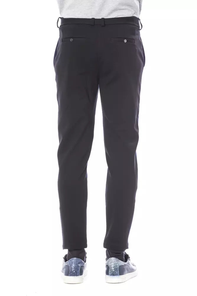 Blue Viscose Men Pant Verri