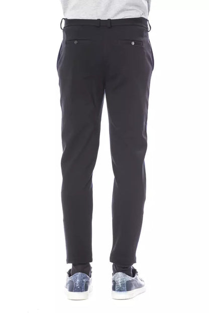 Blue Viscose Men Pant Verri