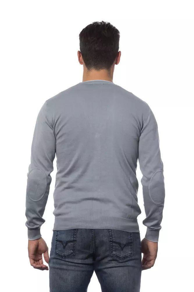 Gray Cotton Men's Cardigan Verri